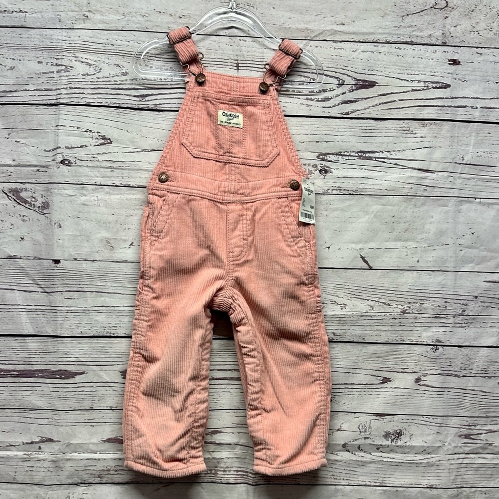Oshkosh Baby Girls Pink Corduroy Overalls